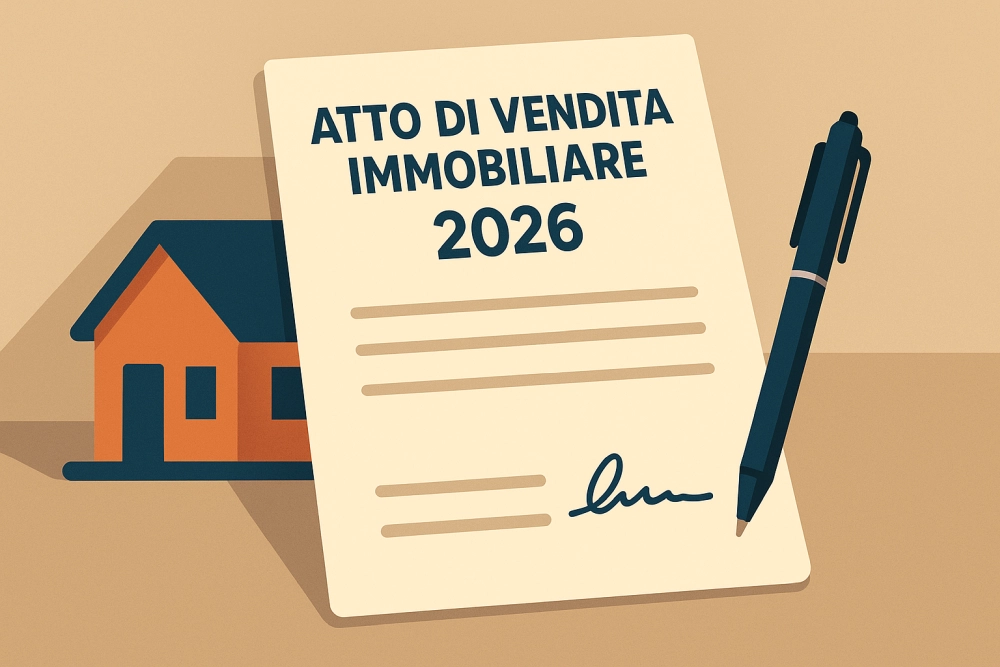 Atto di Vendita Immobiliare 2026 – Illustrazione digitale moderna