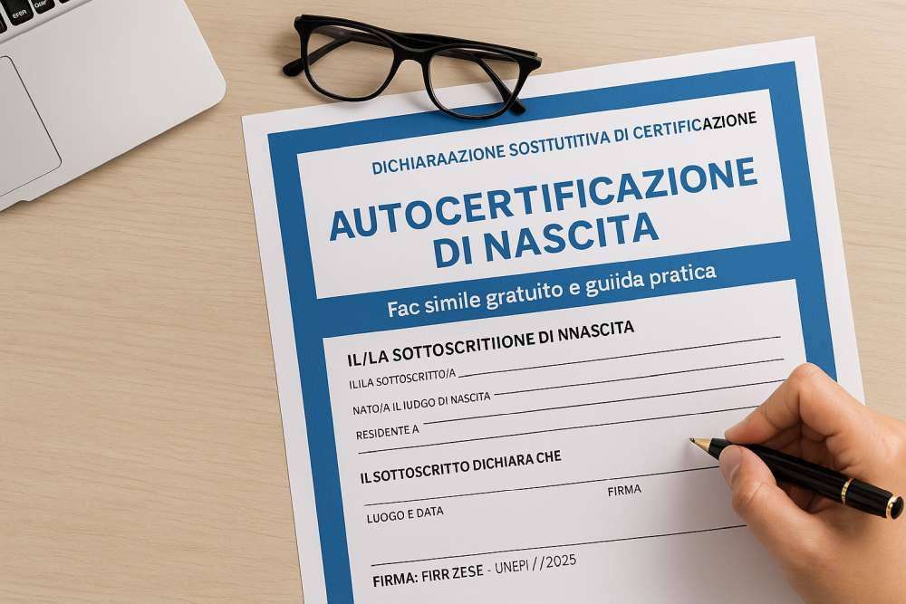 Autocertificazione di nascita 2025 - guida e modello scaricabile