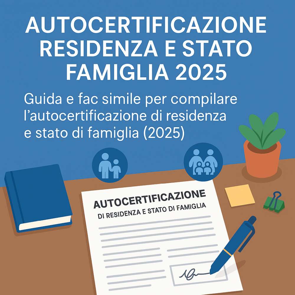 Autocertificazione residenza e stato di famiglia 2025 - guida e modello editabile