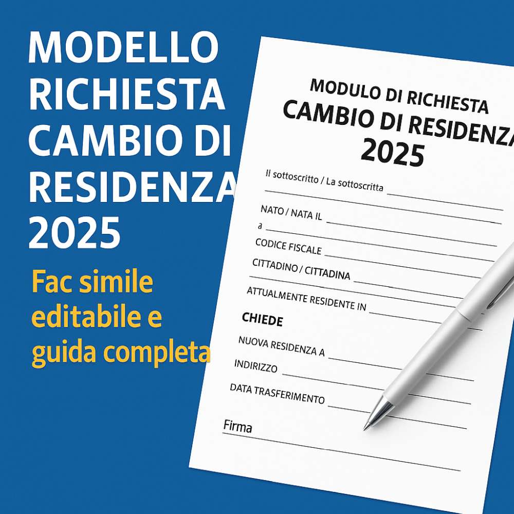 Modello richiesta cambio di residenza 2025 – fac simile editabile e guida completa