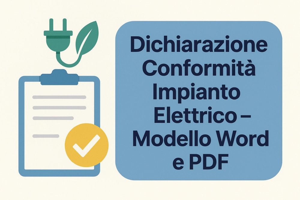 Illustrazione moderna della dichiarazione di conformità impianto elettrico