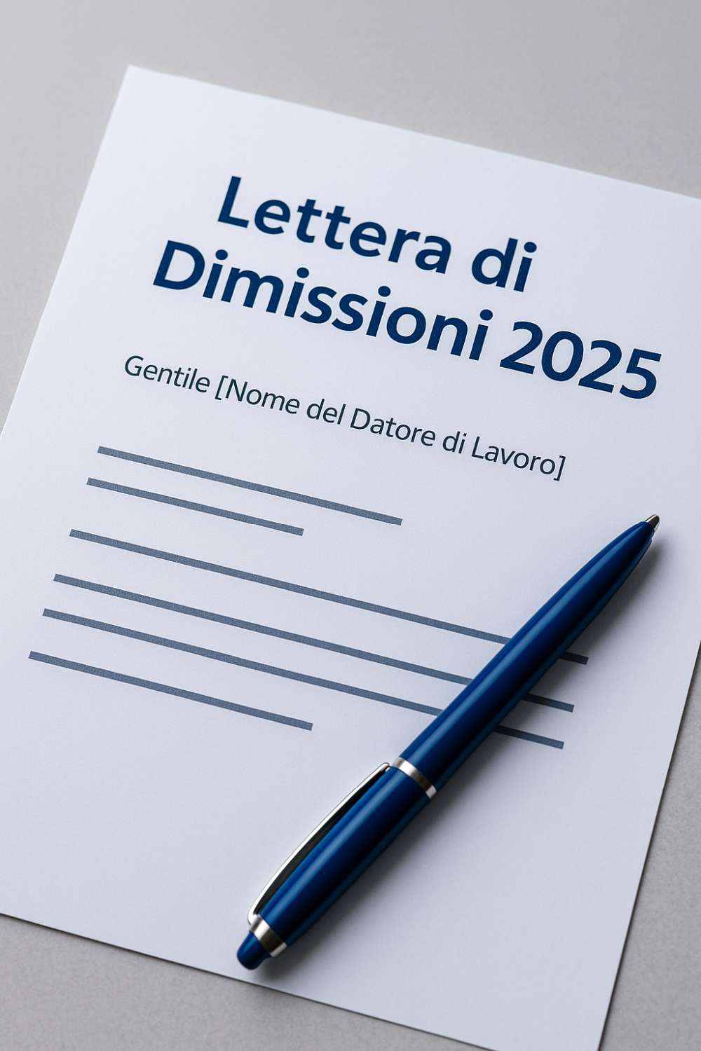 Lettera di dimissioni 2025 – modello professionale su scrivania