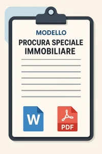Illustrazione moderna del modello di procura speciale immobiliare