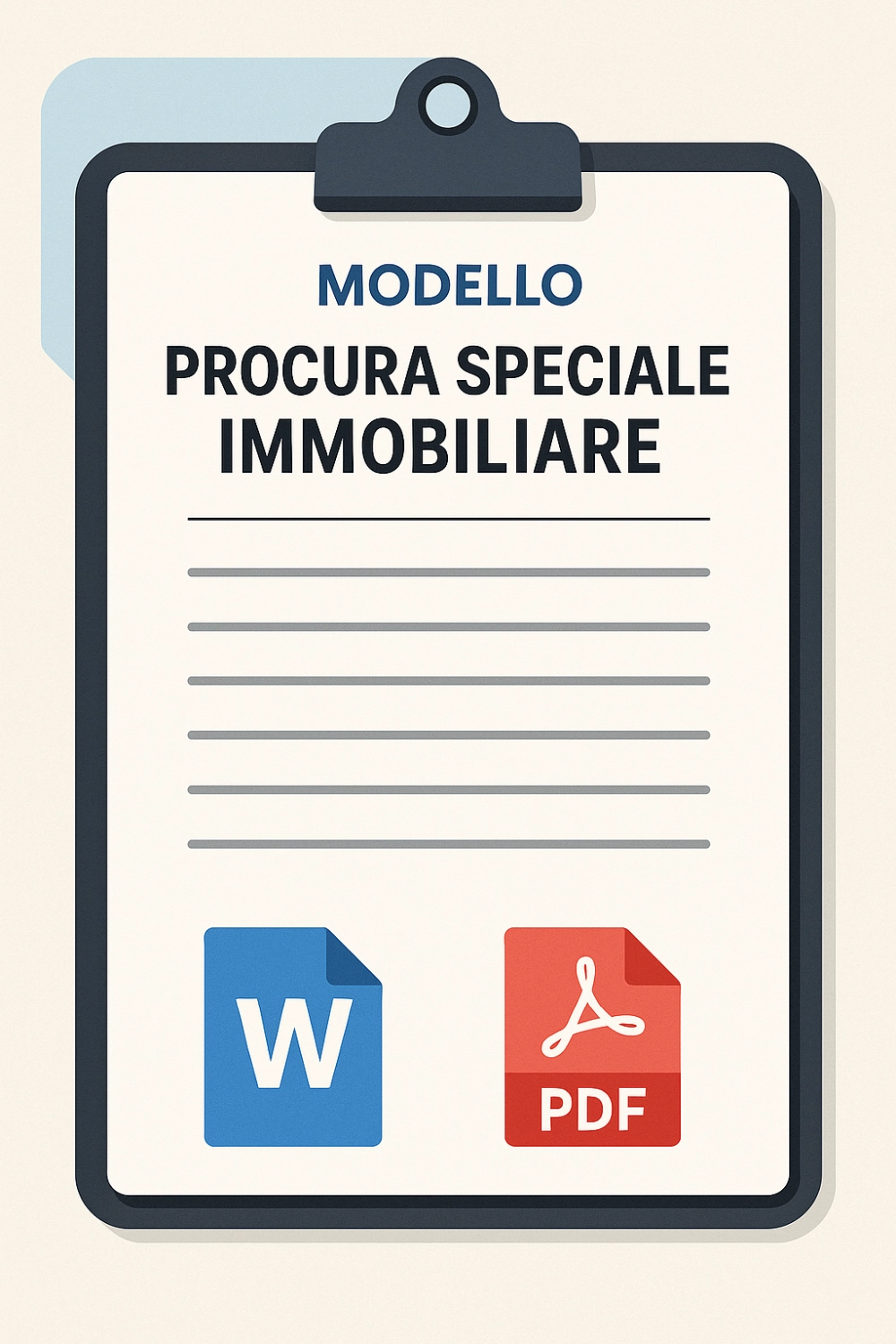 Illustrazione moderna del modello di procura speciale immobiliare