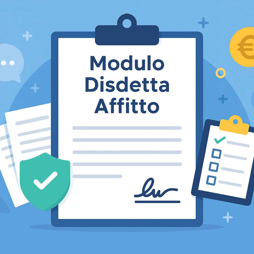 Illustrazione moderna del modulo di disdetta contratto di affitto 2025