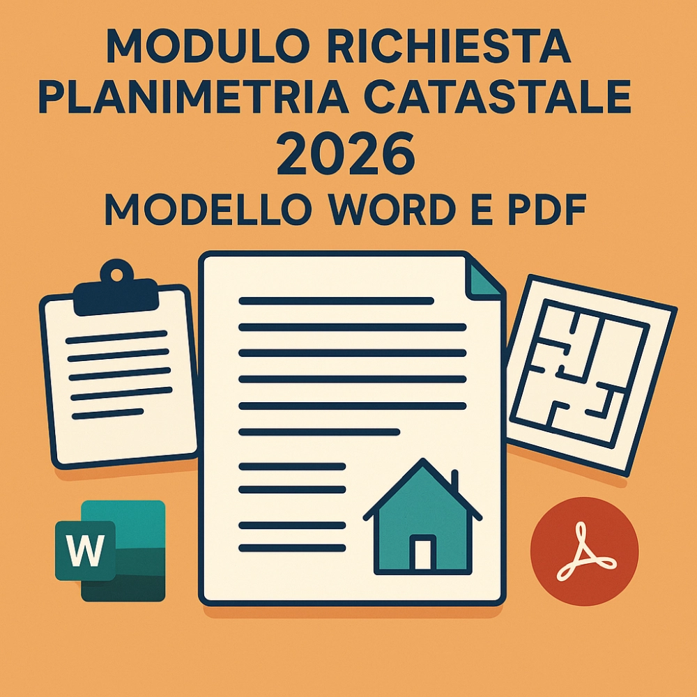 Modulo Richiesta Planimetria Catastale 2026 – Illustrazione digitale moderna