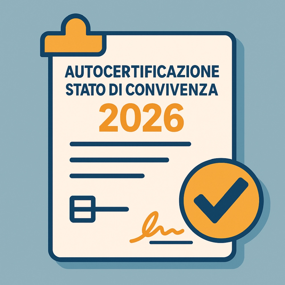Autocertificazione Stato di Convivenza 2026 in stile illustrazione digitale moderna