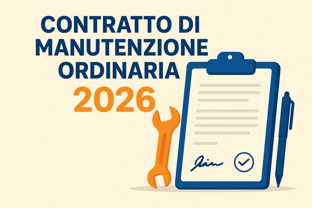 Illustrazione digitale contratto di manutenzione ordinaria 2026