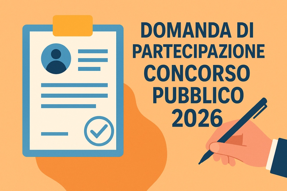 Illustrazione digitale della domanda di partecipazione a un concorso pubblico 2026