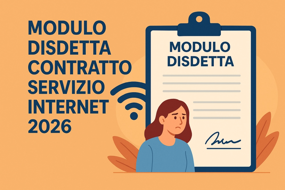 Illustrazione Modulo Disdetta Contratto Servizio Internet 2026