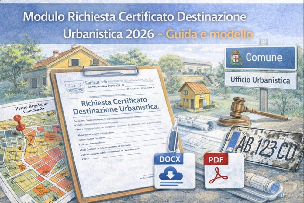 Modulo richiesta certificato di destinazione urbanistica 2026 per immobili