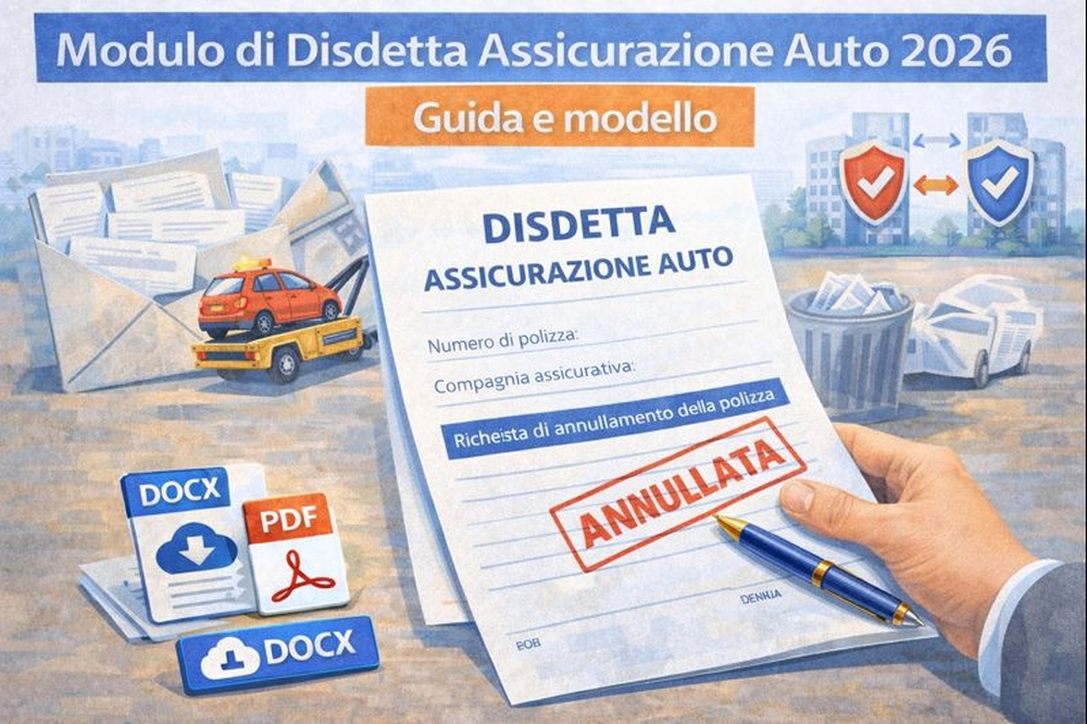 Modulo di disdetta assicurazione auto 2026 con guida illustrata
