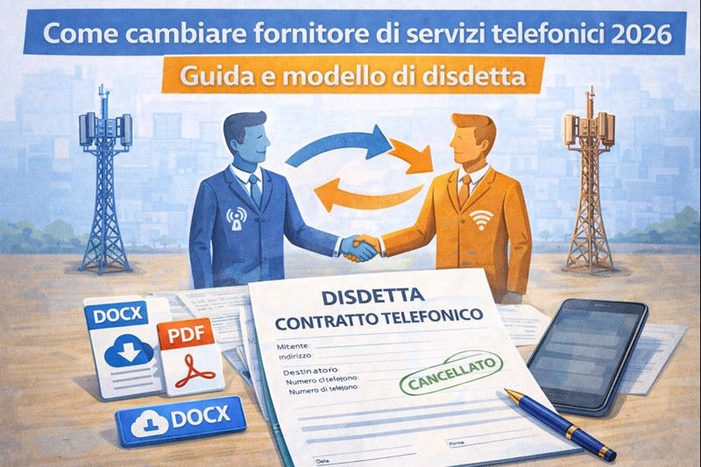Guida per cambiare fornitore di servizi telefonici 2026 con modello di disdetta