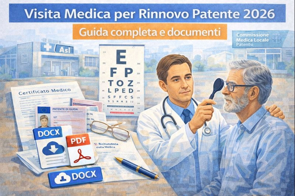 Visita medica per rinnovo patente 2026 con documenti e certificato medico