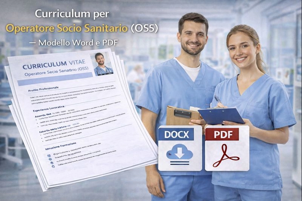 Curriculum per operatore socio sanitario OSS 2026 con modello professionale Word e PDF